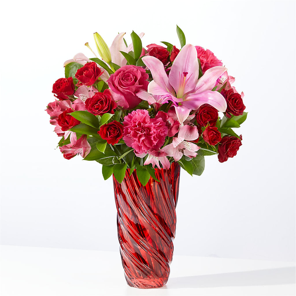 In Love Bouquet with Luxe Swirl Vase – Concord Flowers, Concord CA