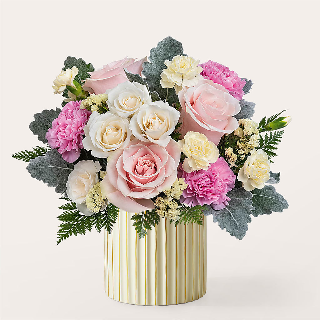 Blissful Moments Bouquet with Ivory Vase – Concord Flowers, Concord CA