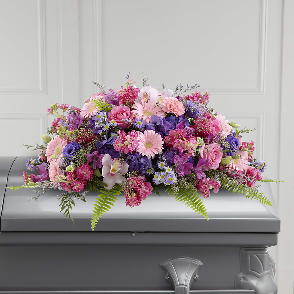 Glorious Garden Casket Spray – Concord Flowers, Concord CA