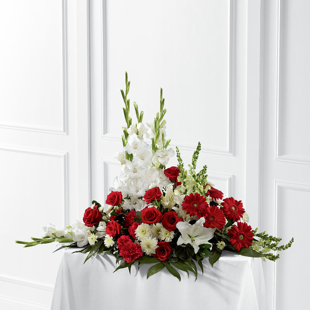 Crimson & White Arrangement – Concord Flowers, Concord CA