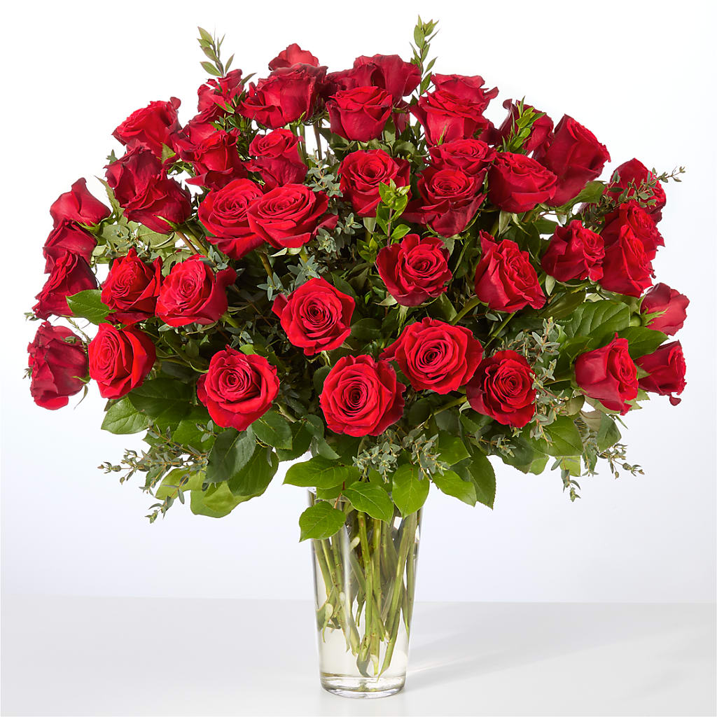 Forever Yours Fifty Stem Red Rose Bouquet – Concord Flowers, Concord CA
