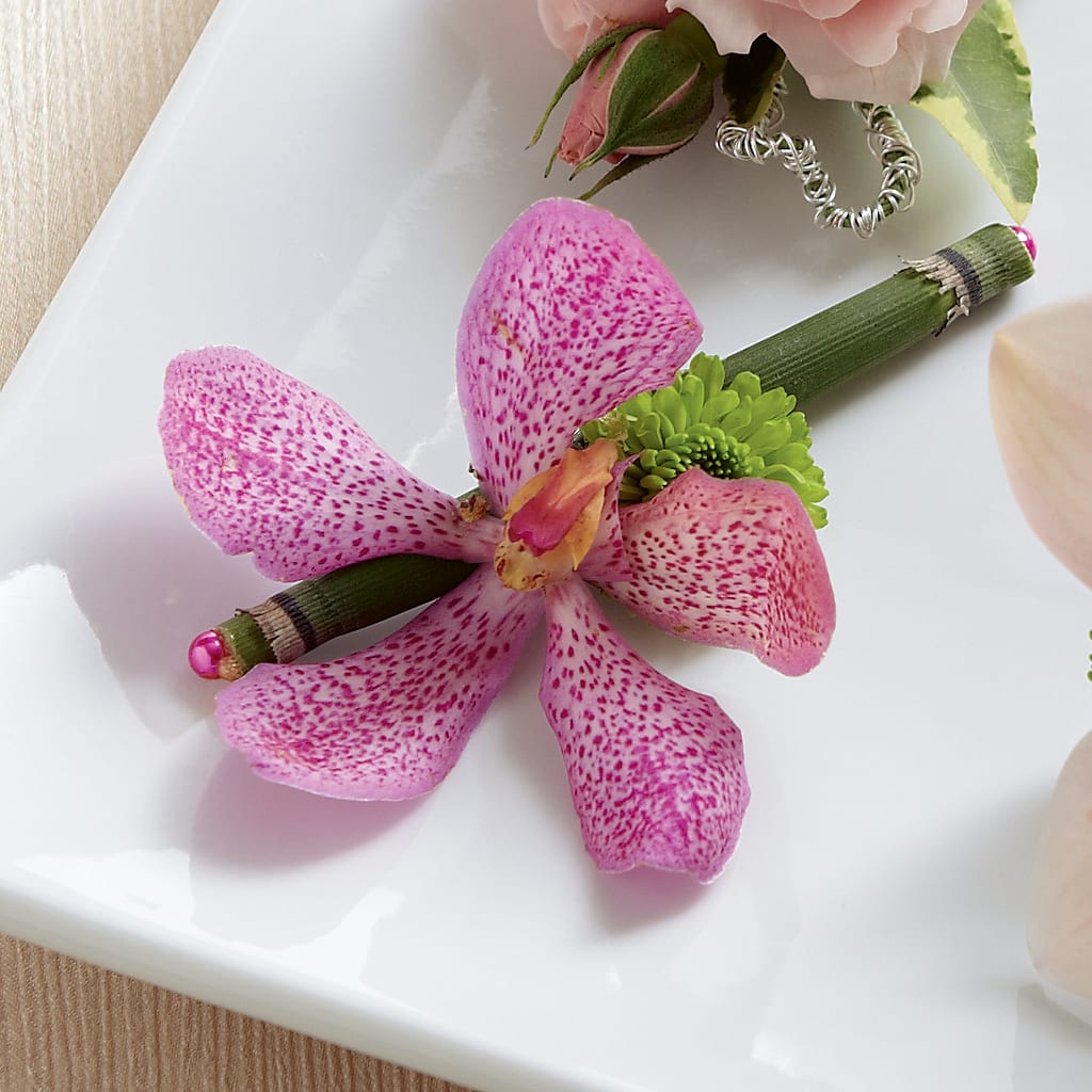 Pink Mokara Boutonniere – Concord Flowers, Concord CA