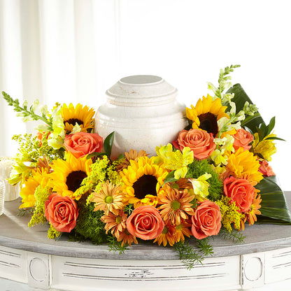 Faithful Sunflower Cremation Adornment –  Concord Flowers, Concord CA