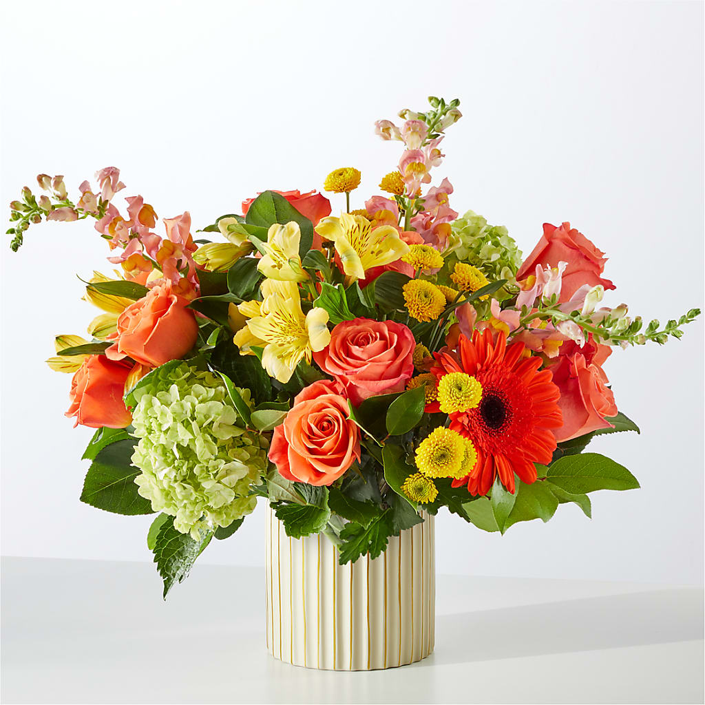 Autumn Sunshine Bouquet with Ivory Vase –  Concord Flowers, Concord CA