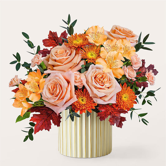Spiced Latte Bouquet with Ivory Vase –  Concord Flowers, Concord CA