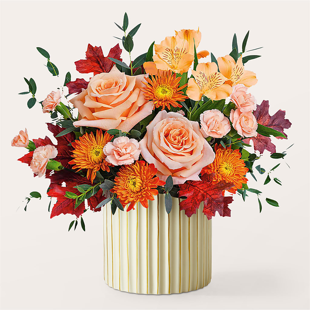 Spiced Latte Bouquet with Ivory Vase –  Concord Flowers, Concord CA
