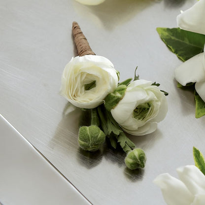 White Ranunculus Boutonniere –  Concord Flowers, Concord CA
